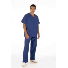 Unisex Medical Scrubs Set (Tunic & Trouser) - Cobalt Blue - Large